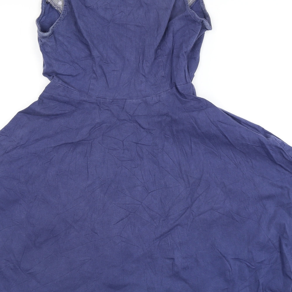 Smys Womens Blue Polka Dot  Fit & Flare  Size 14