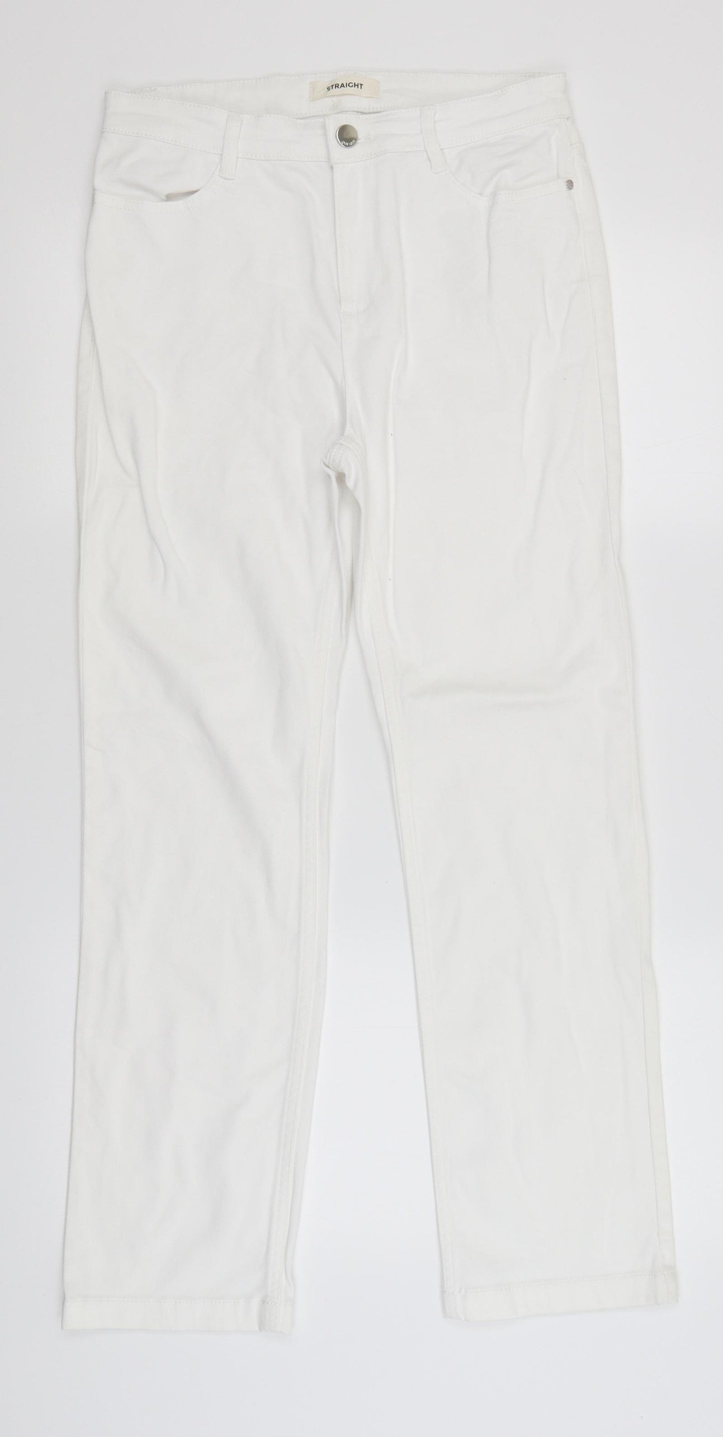 Marks and Spencer Womens White   Straight Jeans Size 12 L28 in