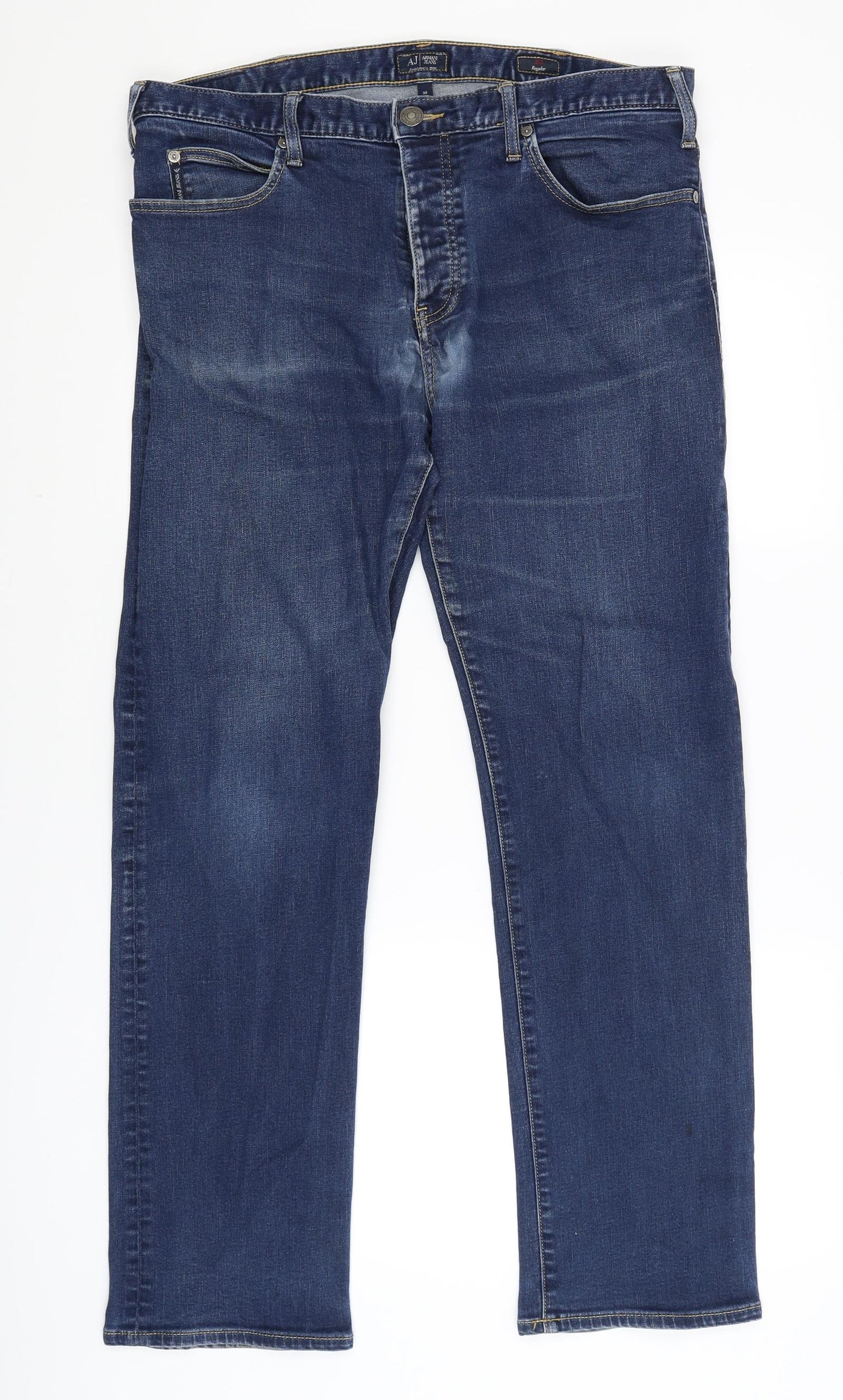 Armani Jeans Mens Blue  Denim Straight Jeans Size 36 L30 in