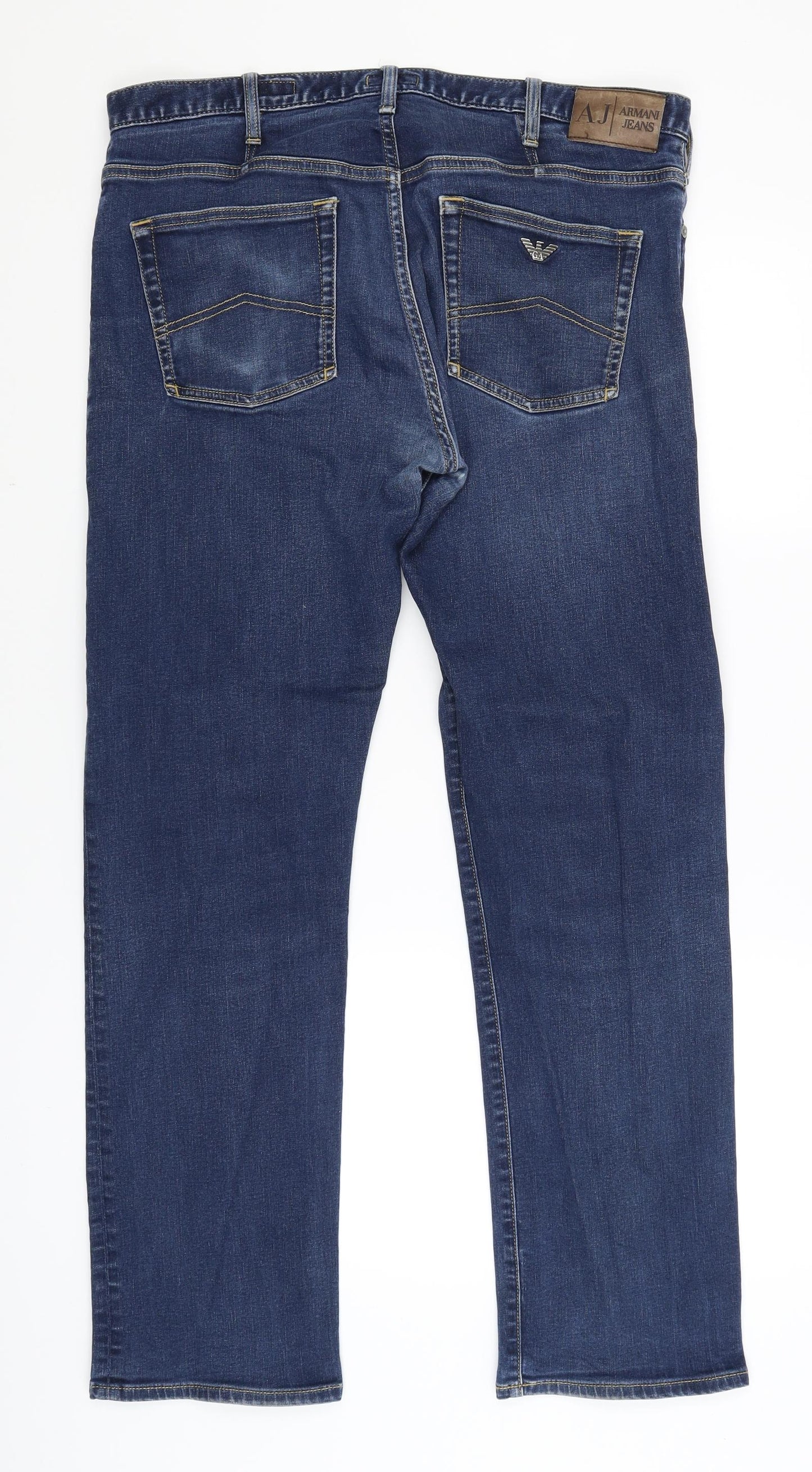 Armani Jeans Mens Blue  Denim Straight Jeans Size 36 L30 in