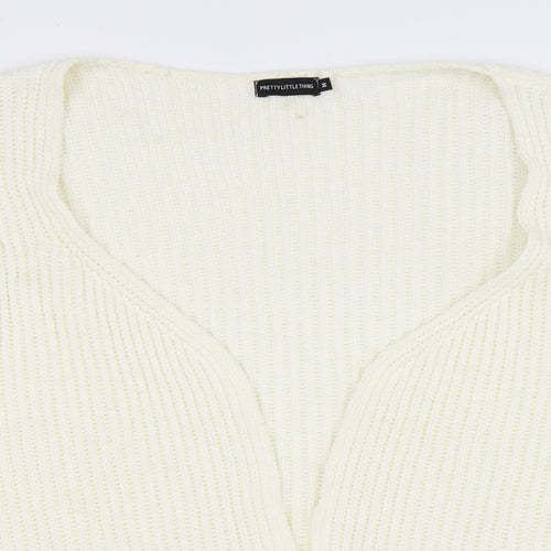 Pretty Little Thing Womens Ivory   Cardigan Jumper Size M