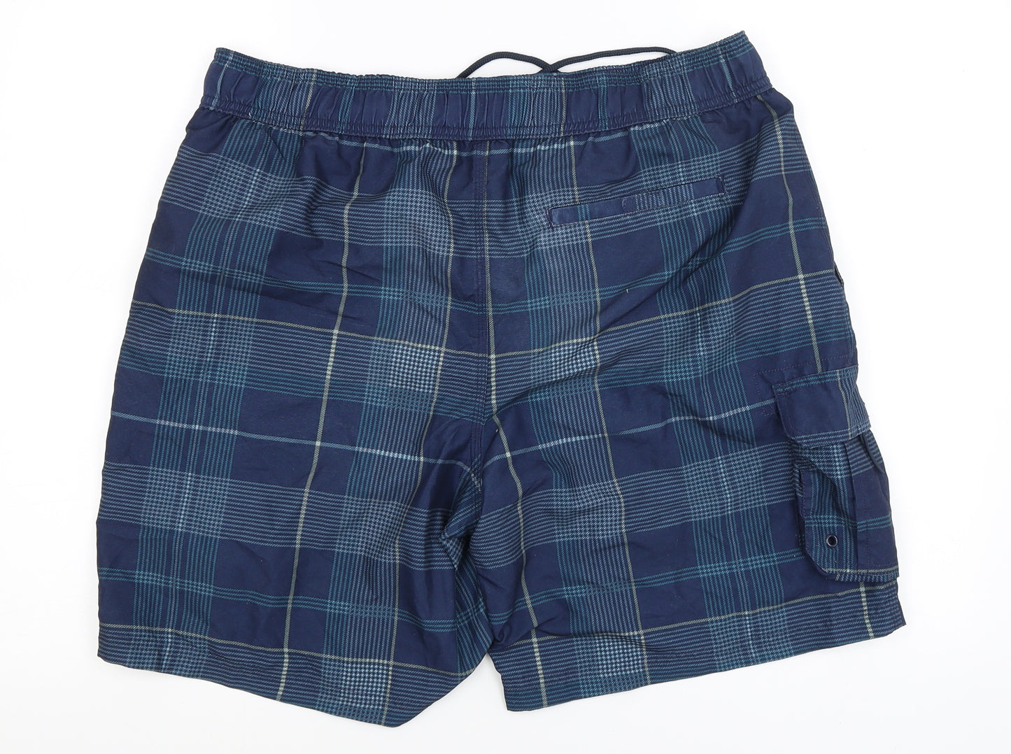 George Mens Blue Plaid  Bermuda Shorts Size L