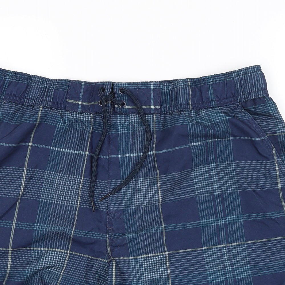 George Mens Blue Plaid  Bermuda Shorts Size L