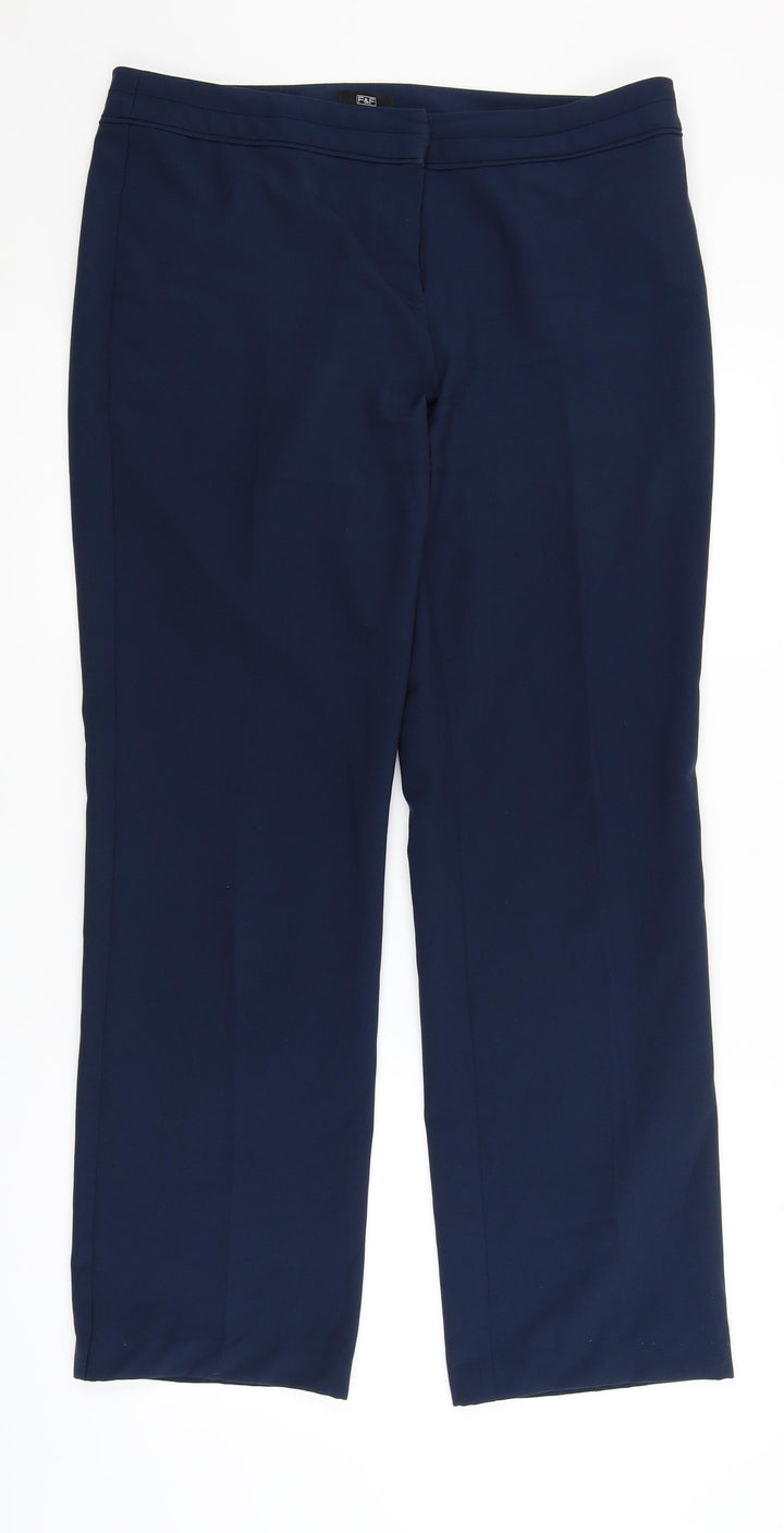 F&F Womens Blue Dress Pants Trousers Size 12 L29 in