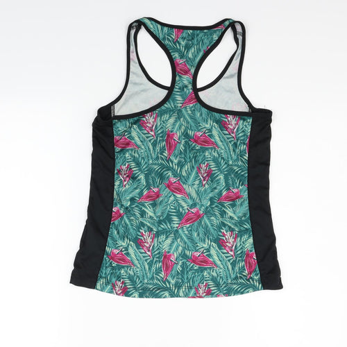 Critvit Womens Green Floral  Basic Tank Size S