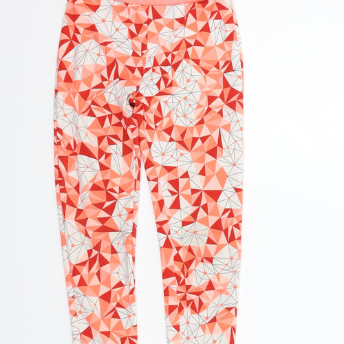 Zara Girls Orange Geometric  Jegging Trousers Size 7-8 Years