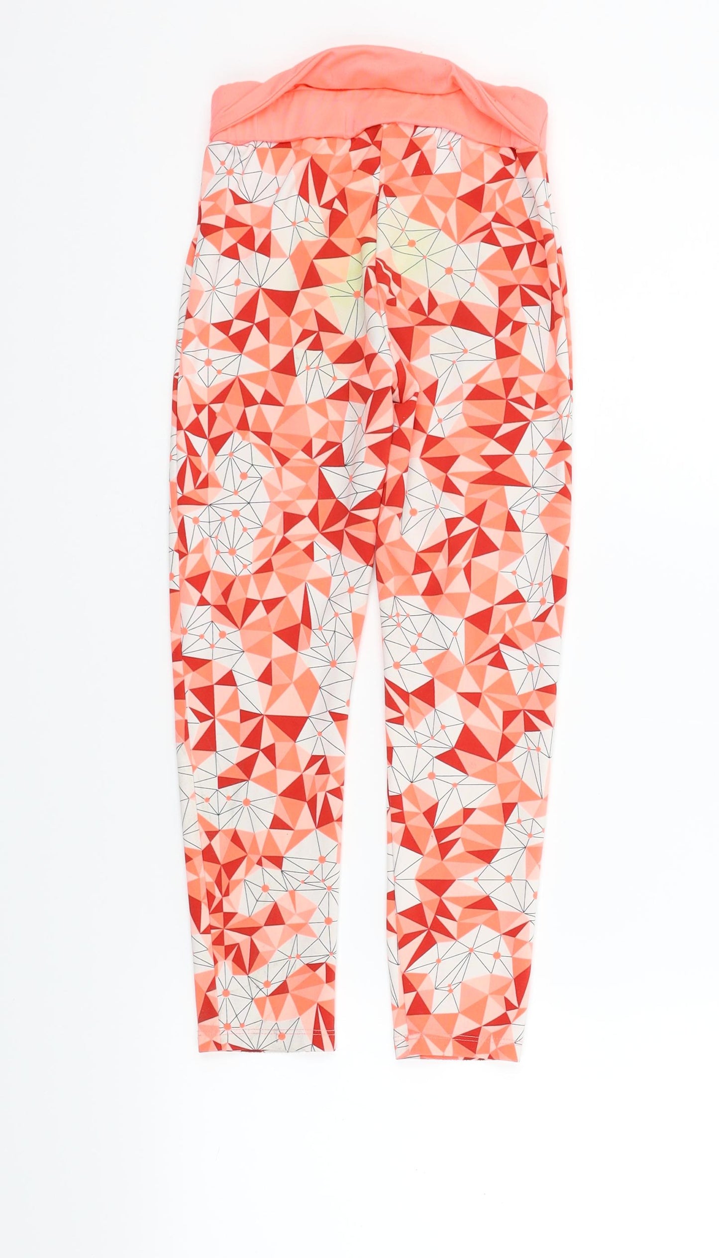 Zara Girls Orange Geometric  Jegging Trousers Size 7-8 Years