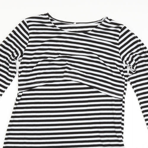 anan baby Womens White Striped  Fit & Flare  Size M