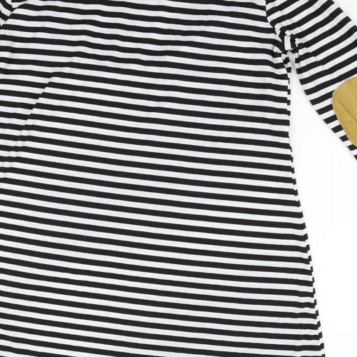 anan baby Womens White Striped  Fit & Flare  Size M