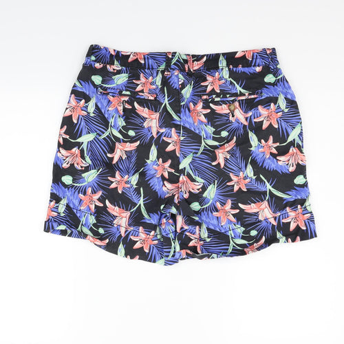 George Womens Blue Floral  Chino Shorts Size 14