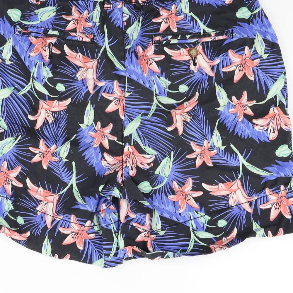 George Womens Blue Floral  Chino Shorts Size 14