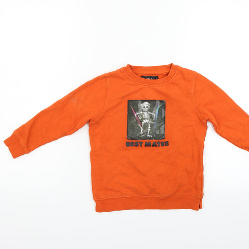 NEXT Boys Orange   Henley Jumper Size 5 Years  - Skeleton