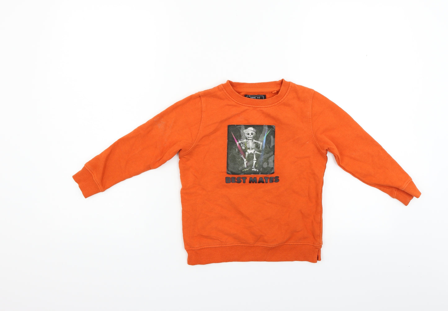 NEXT Boys Orange   Henley Jumper Size 5 Years  - Skeleton
