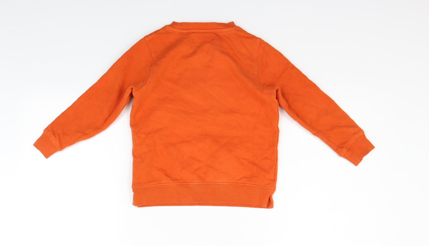 NEXT Boys Orange   Henley Jumper Size 5 Years  - Skeleton