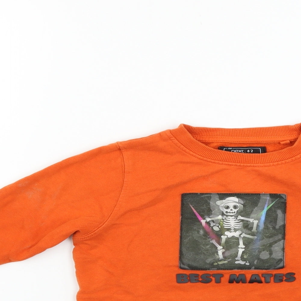 NEXT Boys Orange   Henley Jumper Size 5 Years  - Skeleton