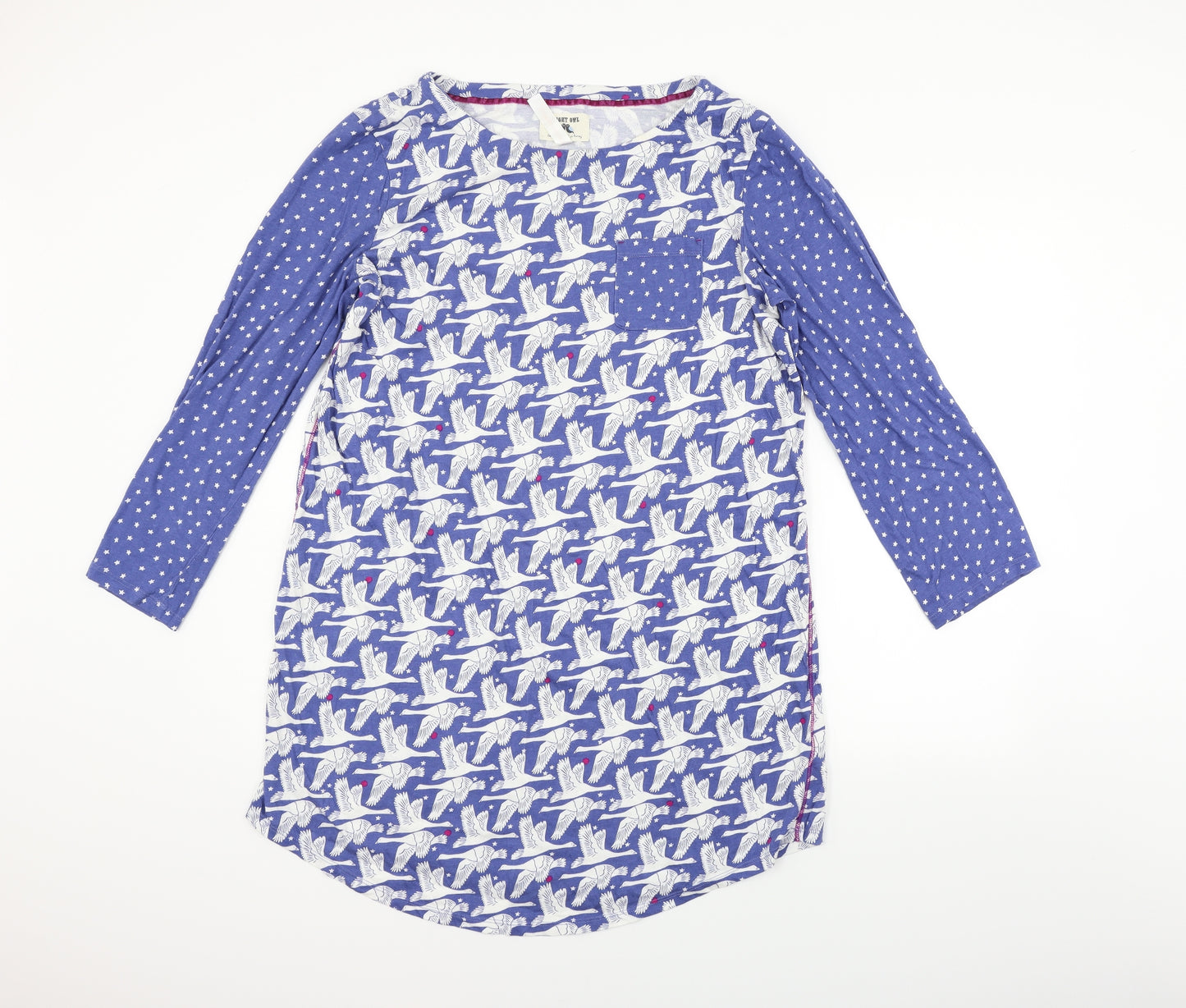 Night Owl Womens Blue Geometric  Top Dress Size L