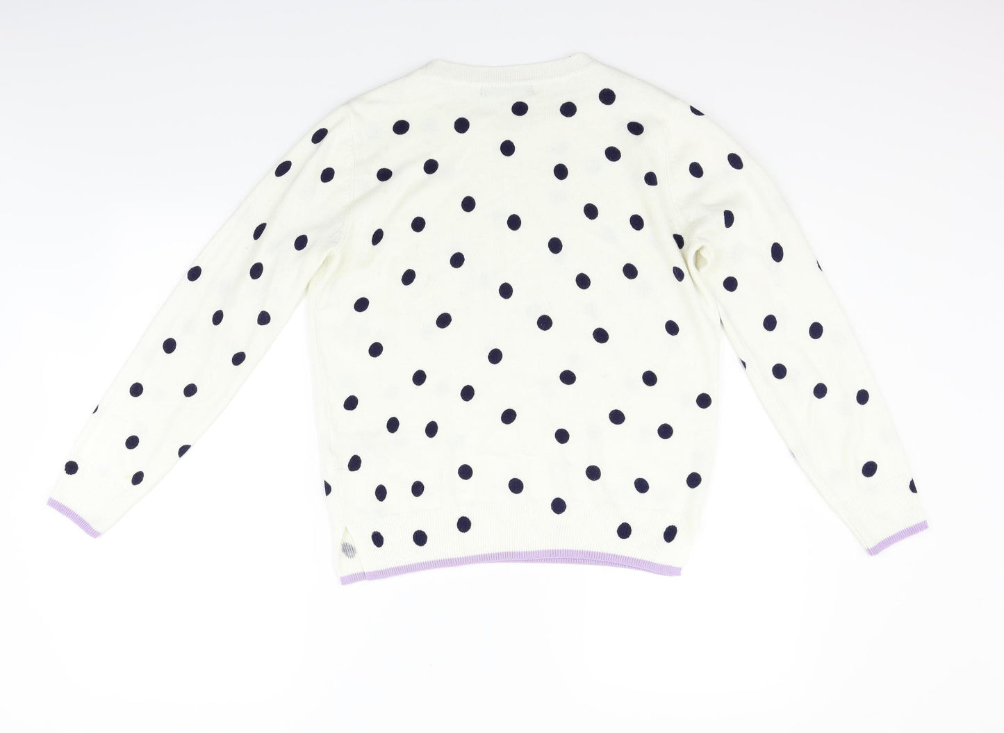 Marks and Spencer Womens White Polka Dot  Pullover Jumper Size 10