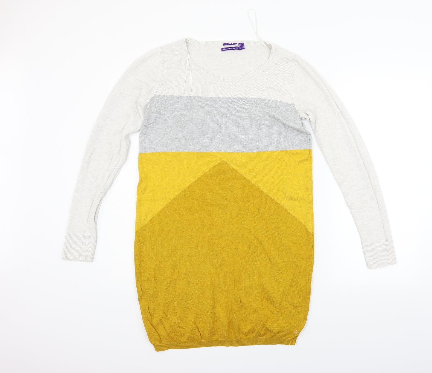Mexx Womens Yellow Striped  Jumper Dress  Size M