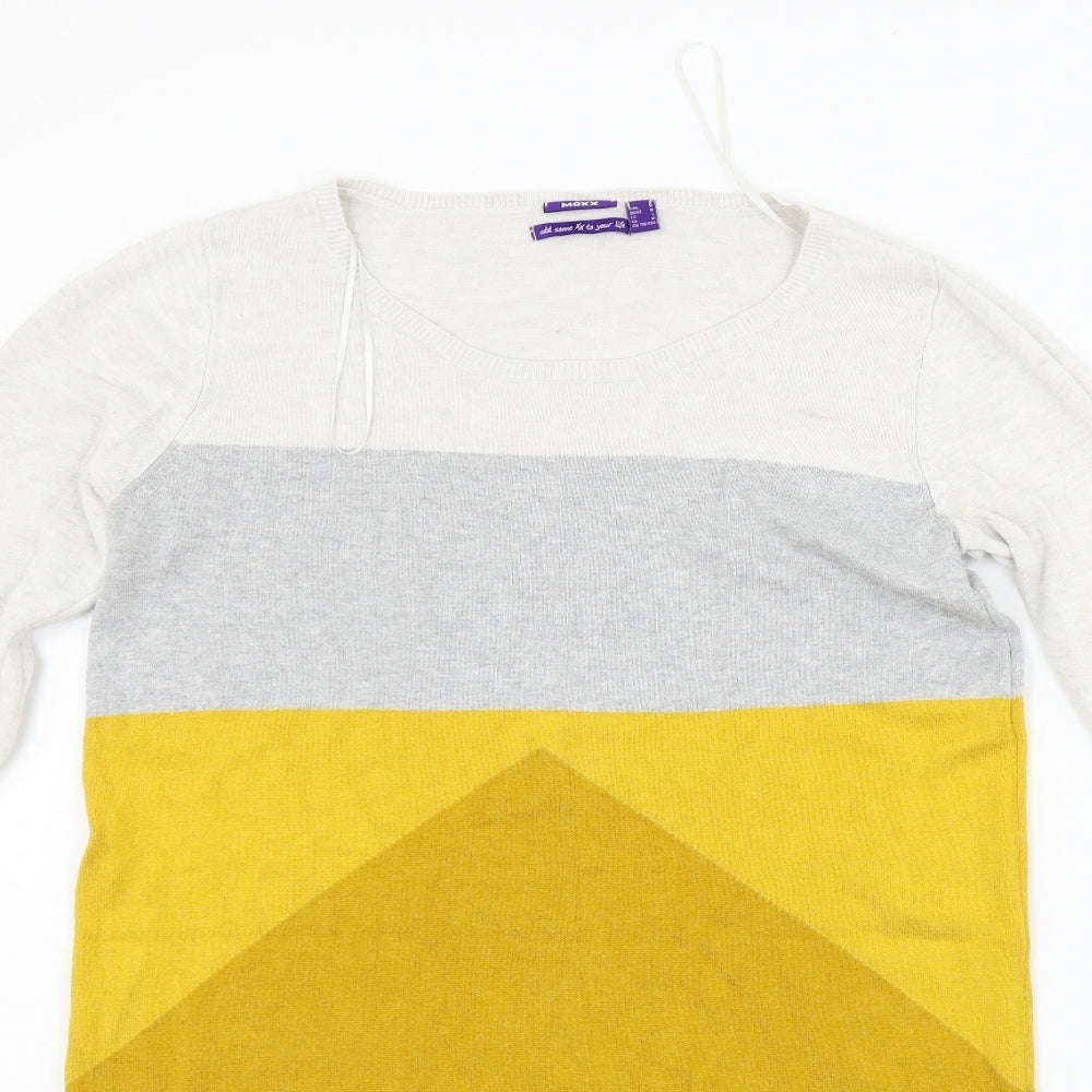 Mexx Womens Yellow Striped  Jumper Dress  Size M
