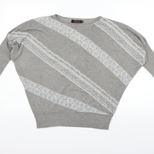 Cristina Womens Grey   Pullover Jumper Size L