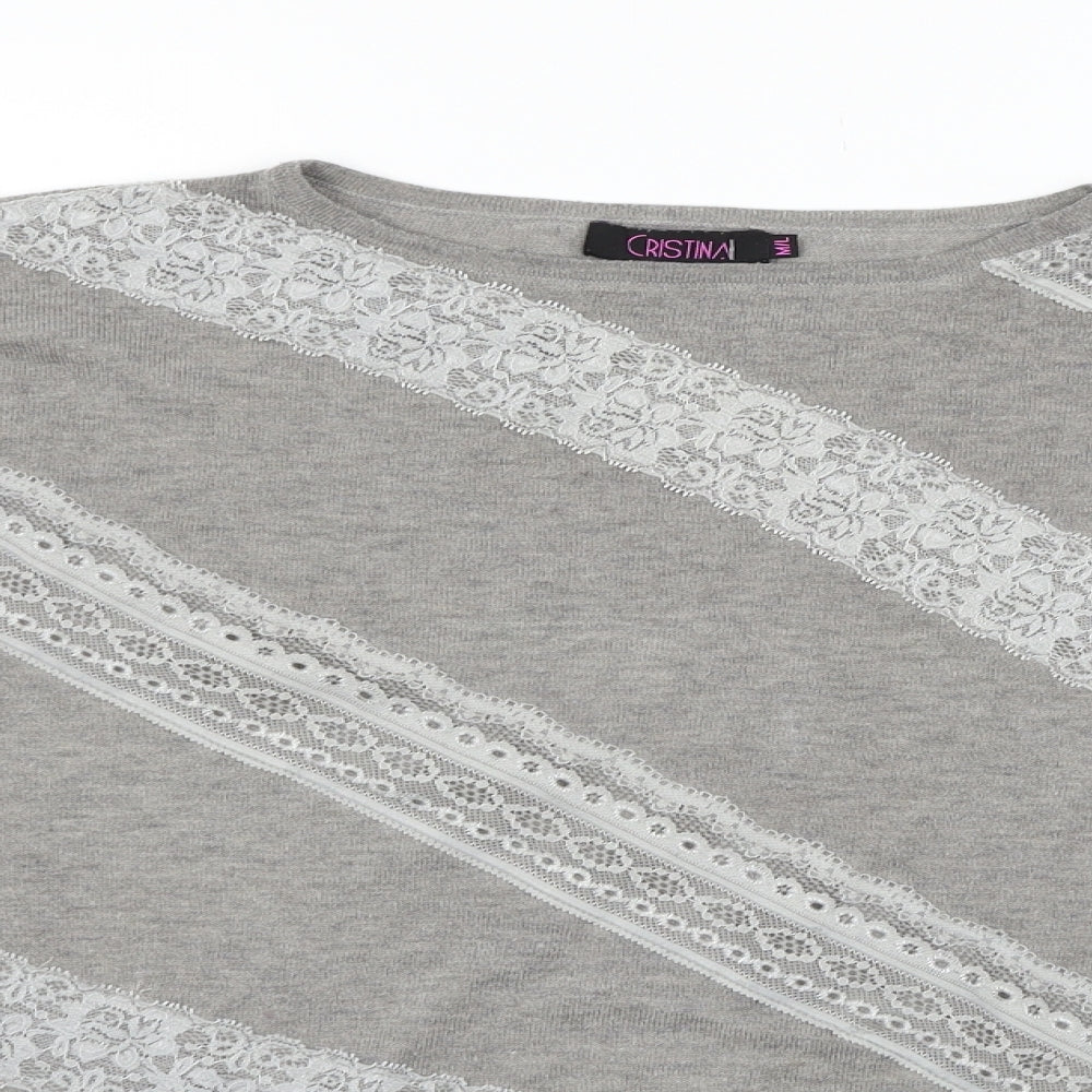 Cristina Womens Grey   Pullover Jumper Size L