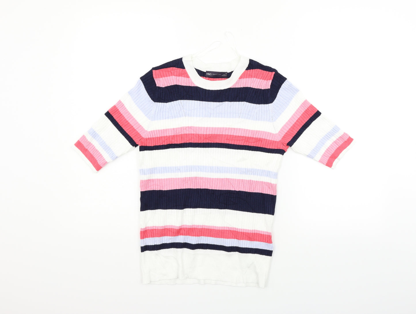Marks and Spencer Womens Blue Striped  Pullover Jumper Size 12