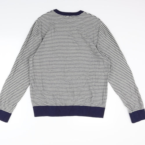 Gap Mens Blue Striped  Pullover Jumper Size L