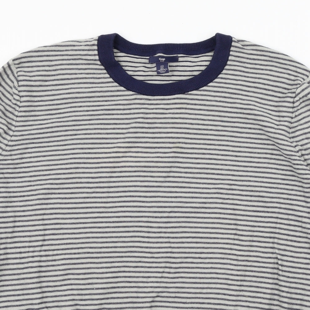 Gap Mens Blue Striped  Pullover Jumper Size L