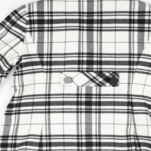 Marks and Spencer Womens White Check  Jacket Coat Size 12