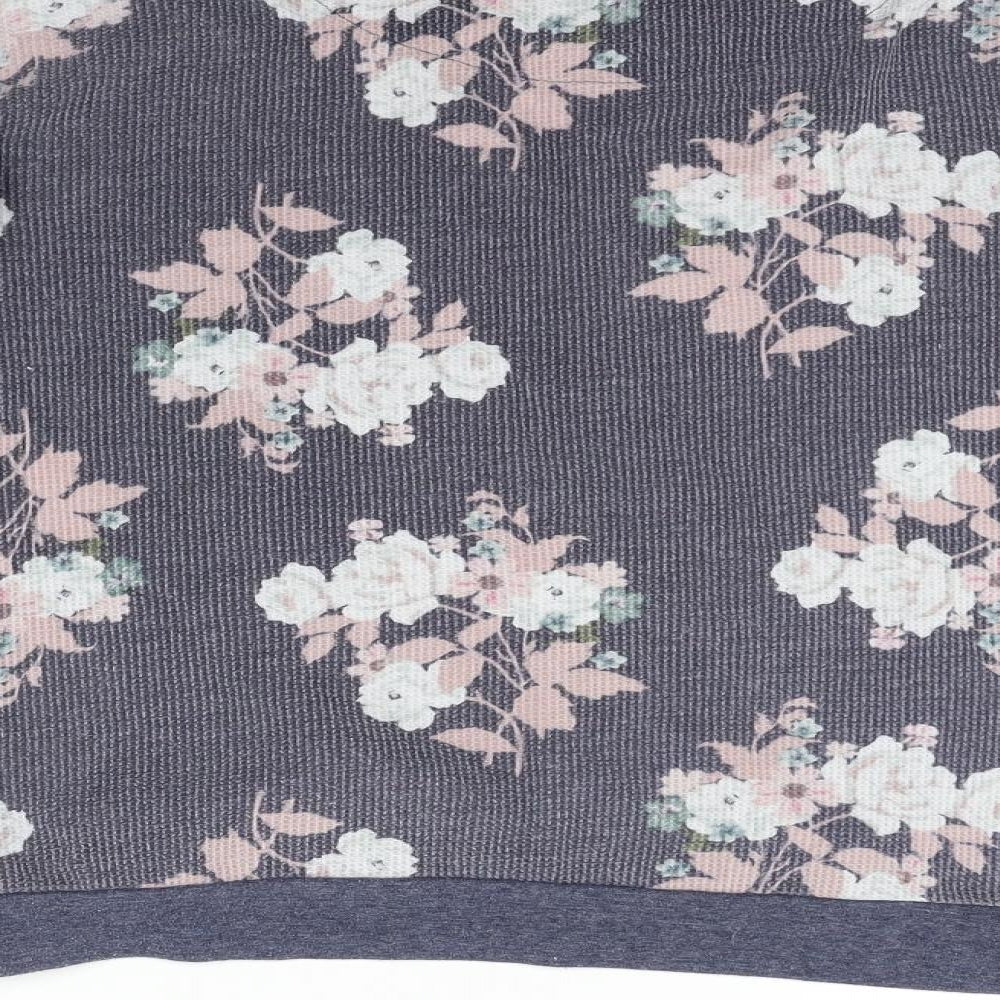 Nutmeg Womens Blue Floral  Pullover Jumper Size 8
