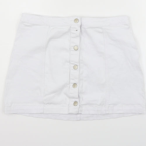 Boohoo Womens White   Flare Skirt Size 14