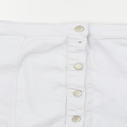 Boohoo Womens White   Flare Skirt Size 14