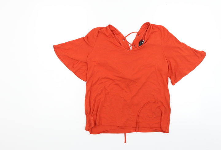 New Look Womens Orange Basic T-Shirt Size 12