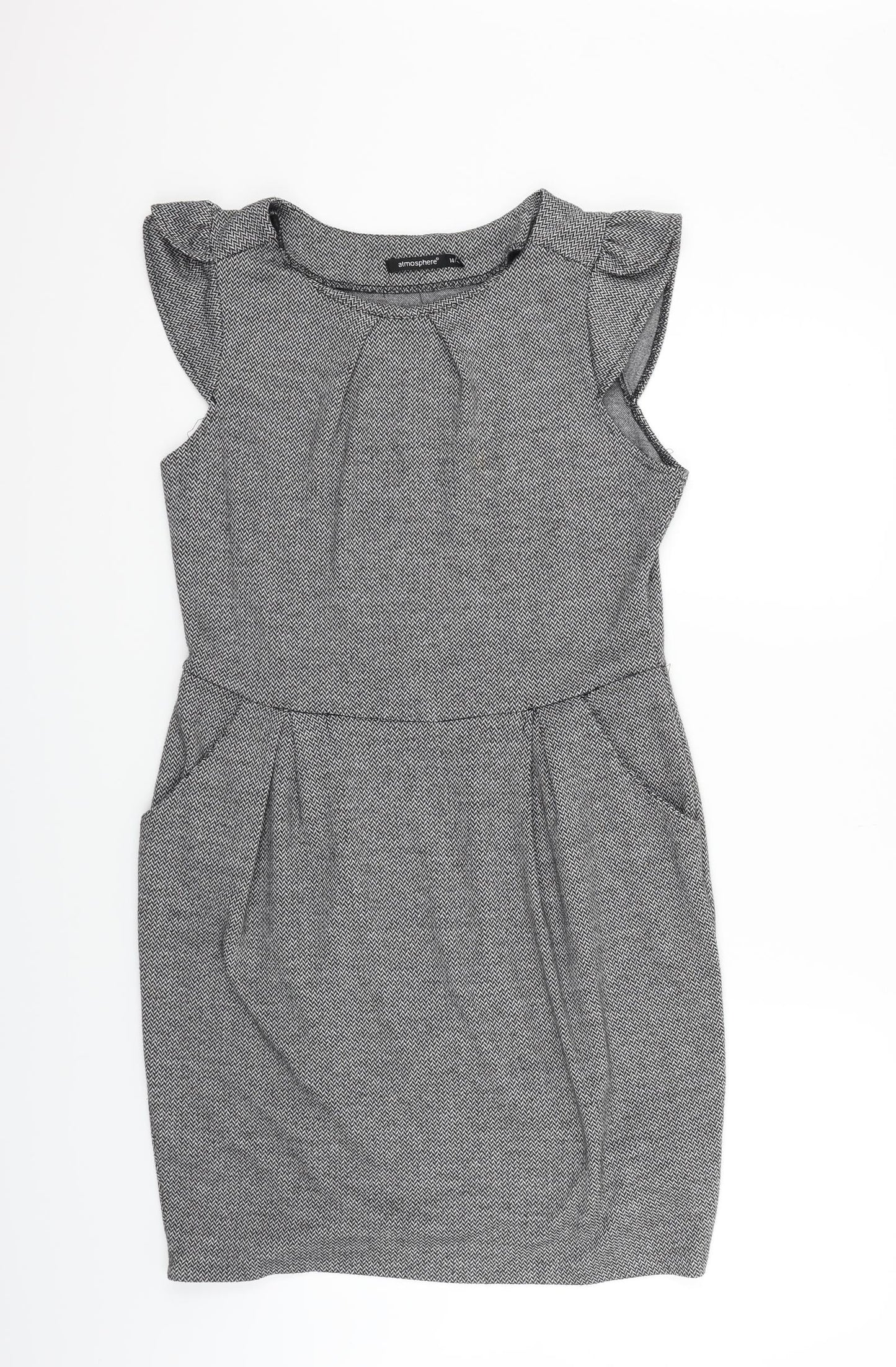 Atmosphere Womens Grey Geometric  Fit & Flare  Size 14