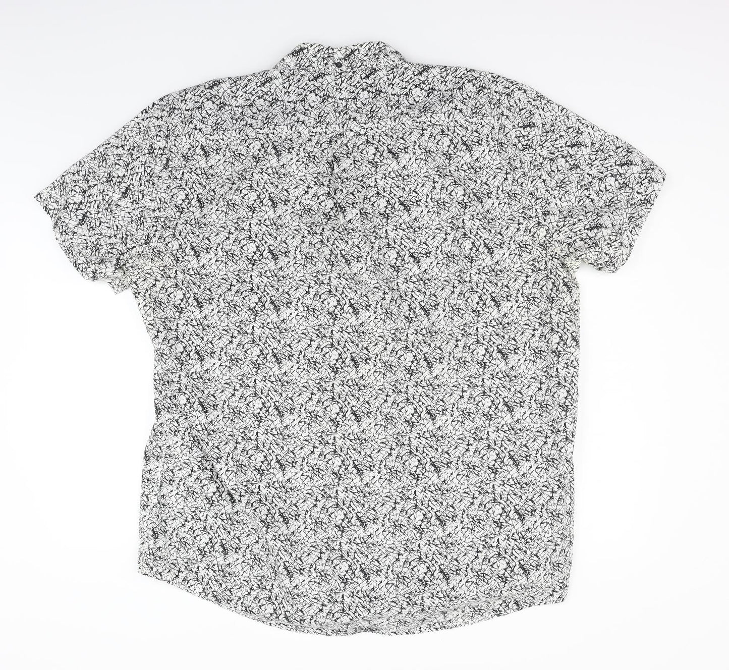 NEXT Mens White Geometric   Button-Up Size 2XL