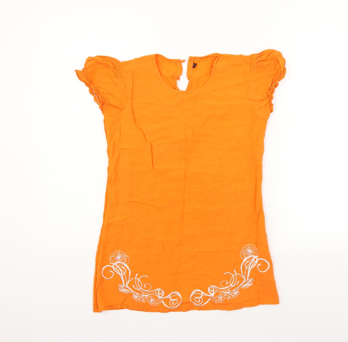 Preworn Girls Orange   Fit & Flare  Size 14-15 Years