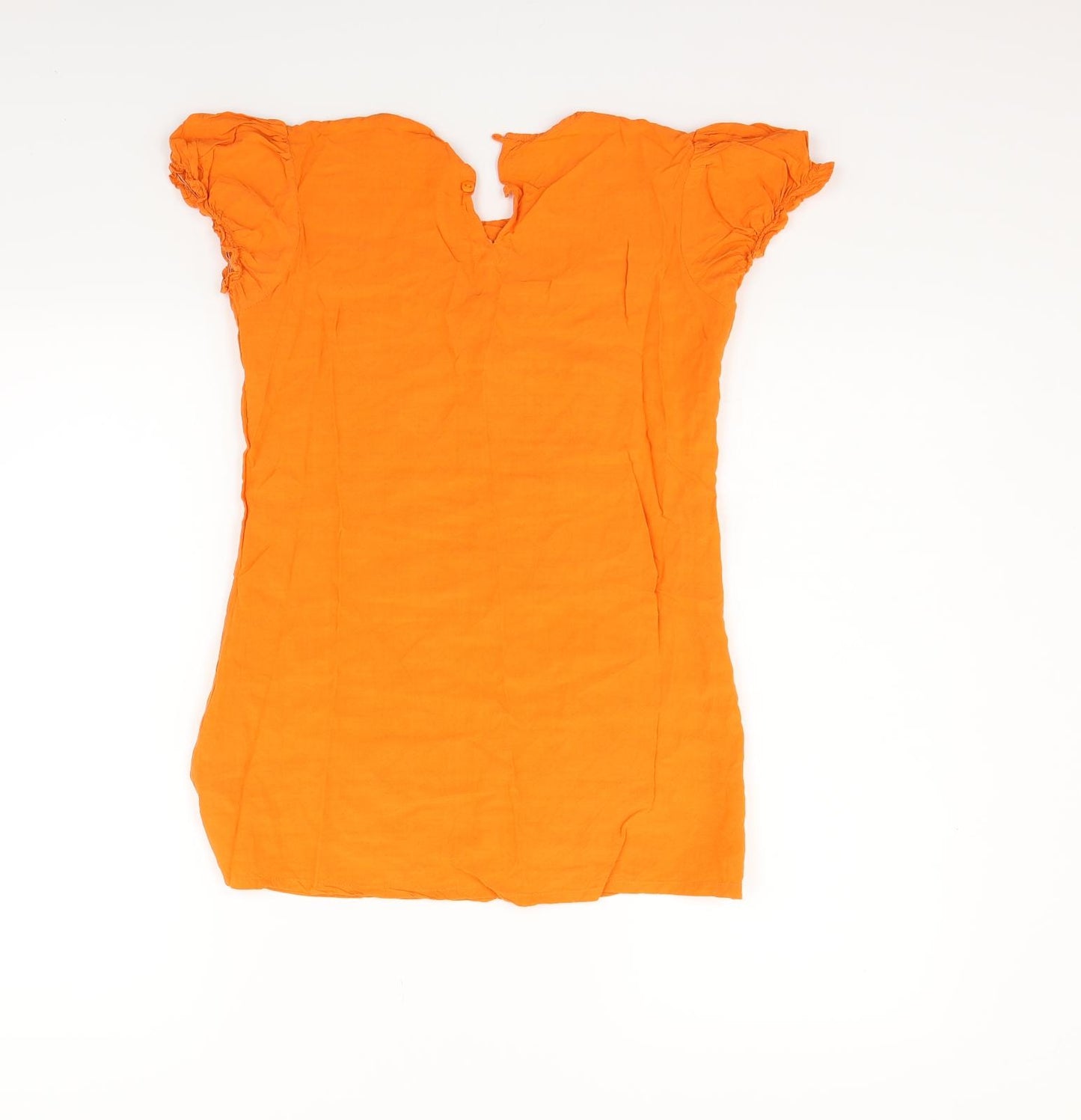 Preworn Girls Orange   Fit & Flare  Size 14-15 Years