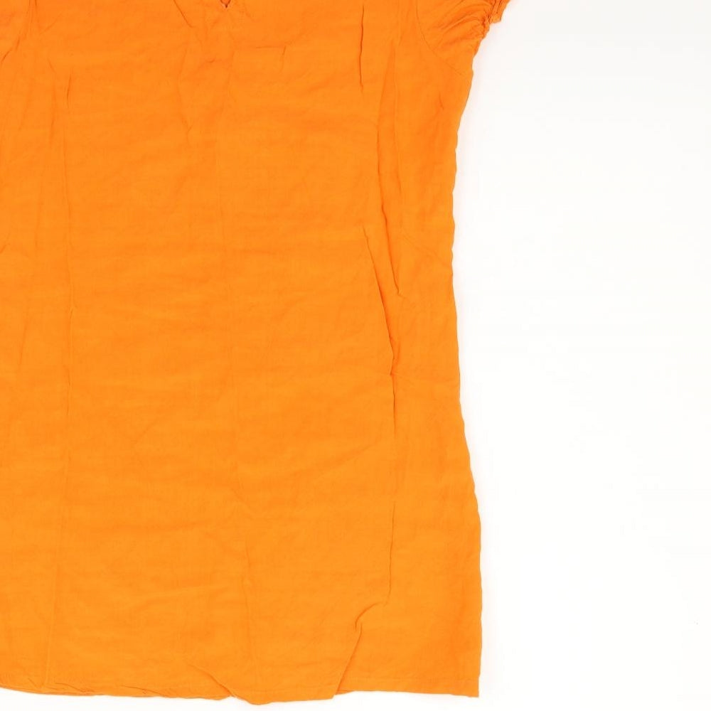 Preworn Girls Orange   Fit & Flare  Size 14-15 Years