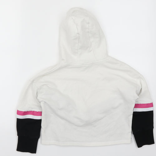 Primark Girls White Striped  Pullover Hoodie Size 8-9 Years  - California