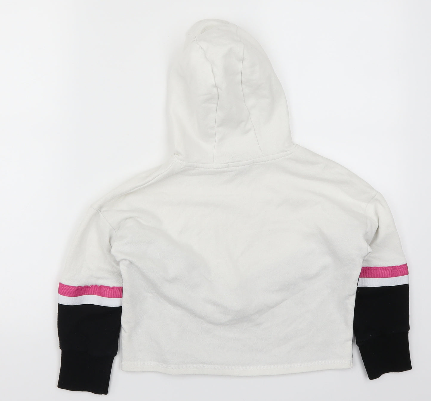 Primark Girls White Striped  Pullover Hoodie Size 8-9 Years  - California
