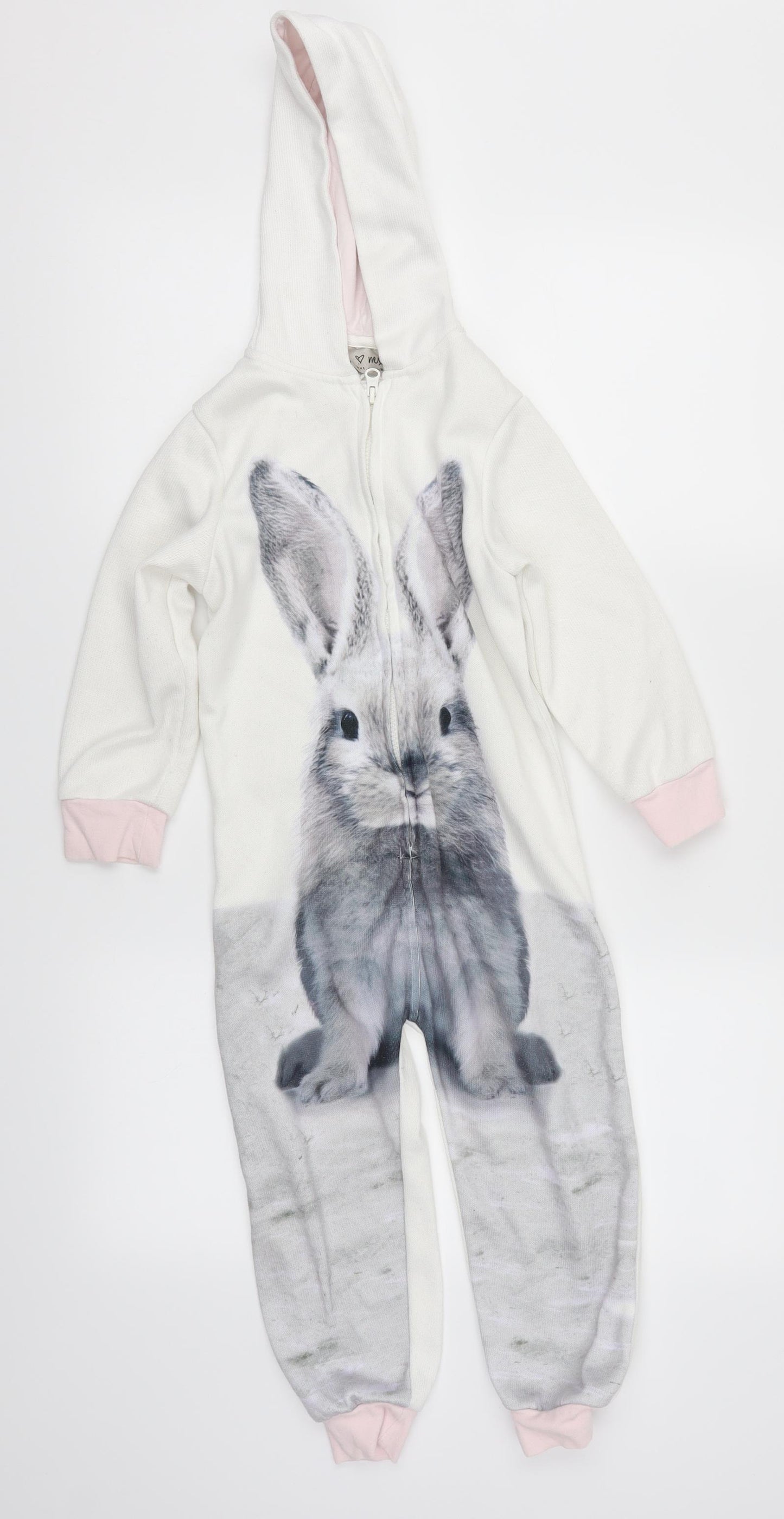 NEXT Girls White   Jumpsuit One-Piece Size 4 Years  - Rabbit