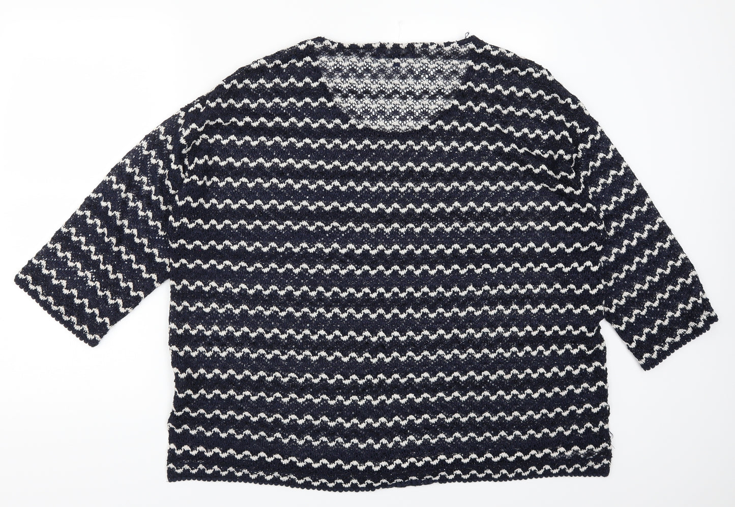 NEXT Womens Blue Striped  Pullover Jumper Size 22  - Zig Zag