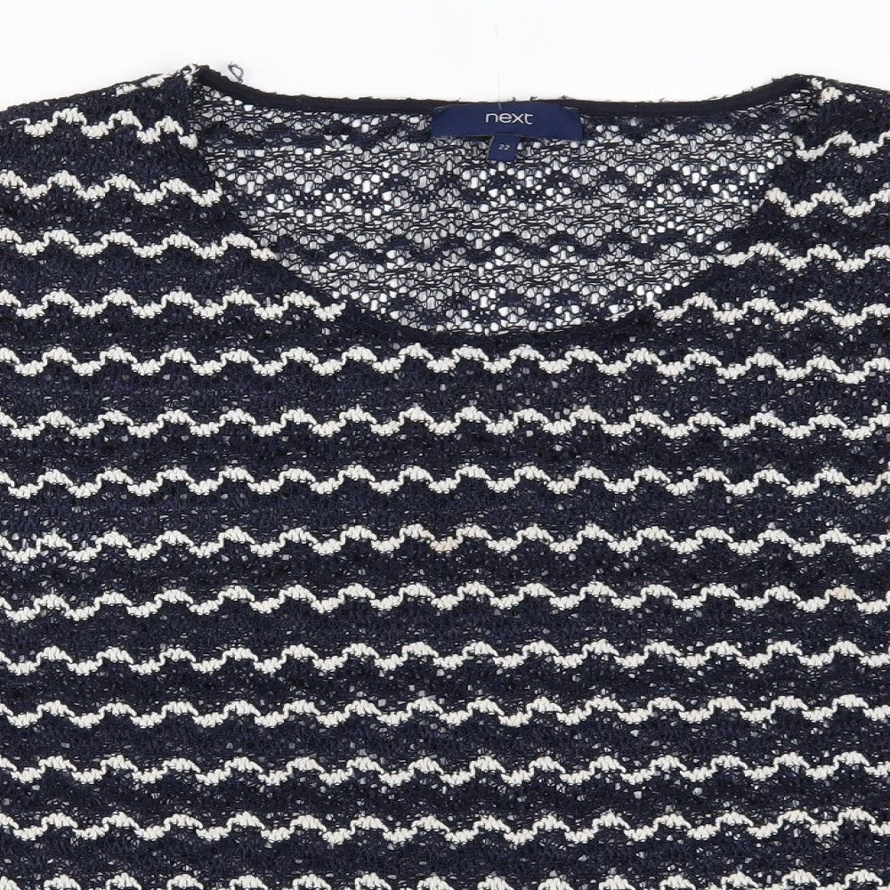 NEXT Womens Blue Striped  Pullover Jumper Size 22  - Zig Zag