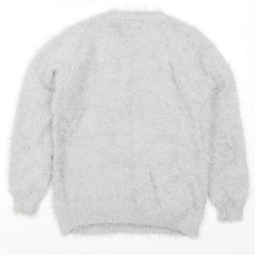 Primark Girls Grey   Pullover Jumper Size 11-12 Years  - Unicorn
