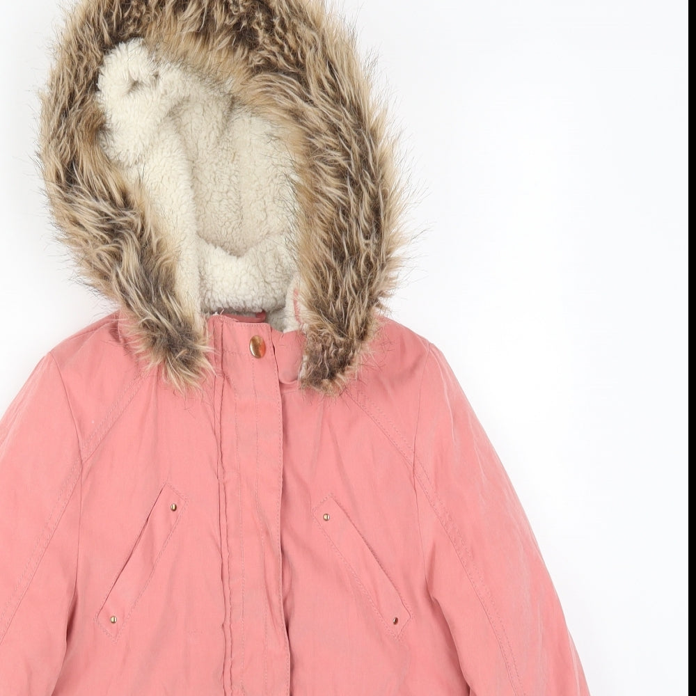 George Girls Pink   Parka Coat Size 7-8 Years