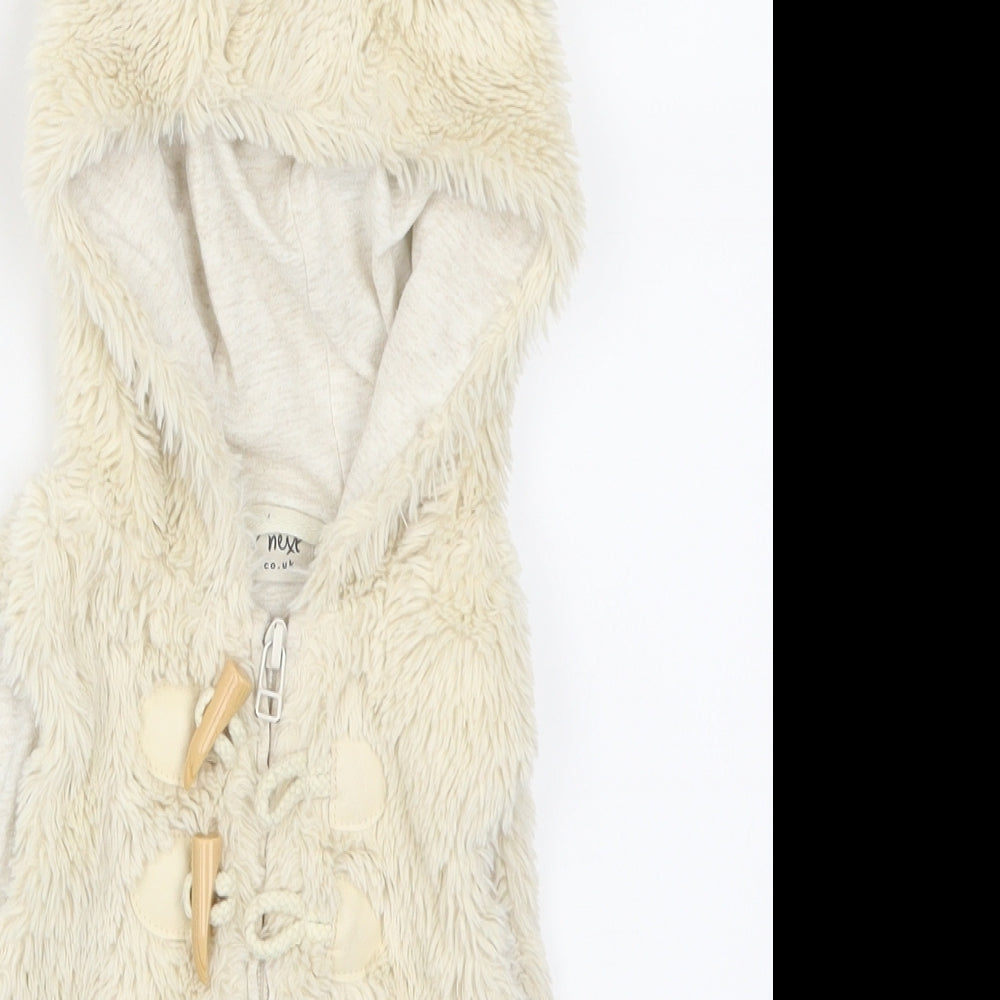 Nex Girls Beige   Gilet Jacket Size 12-18 Months  - Ears on Hood