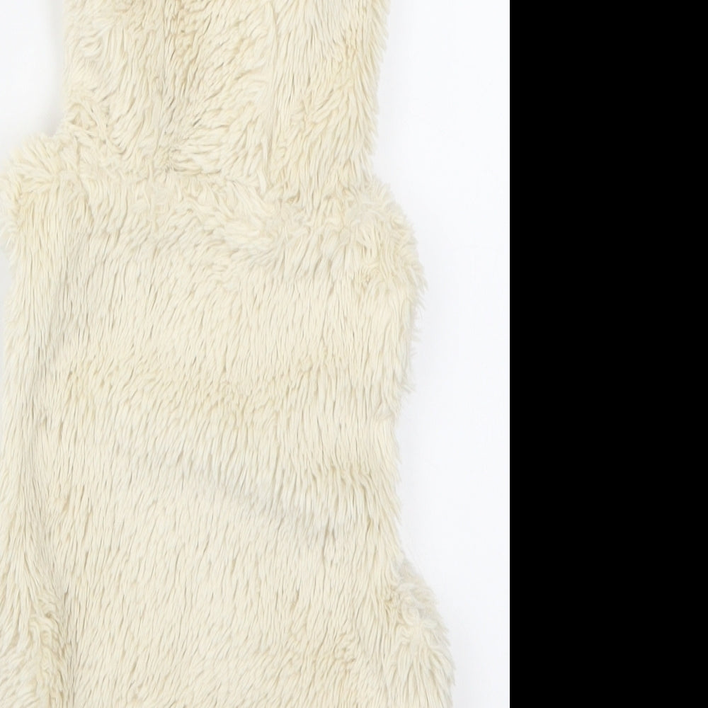 Nex Girls Beige   Gilet Jacket Size 12-18 Months  - Ears on Hood