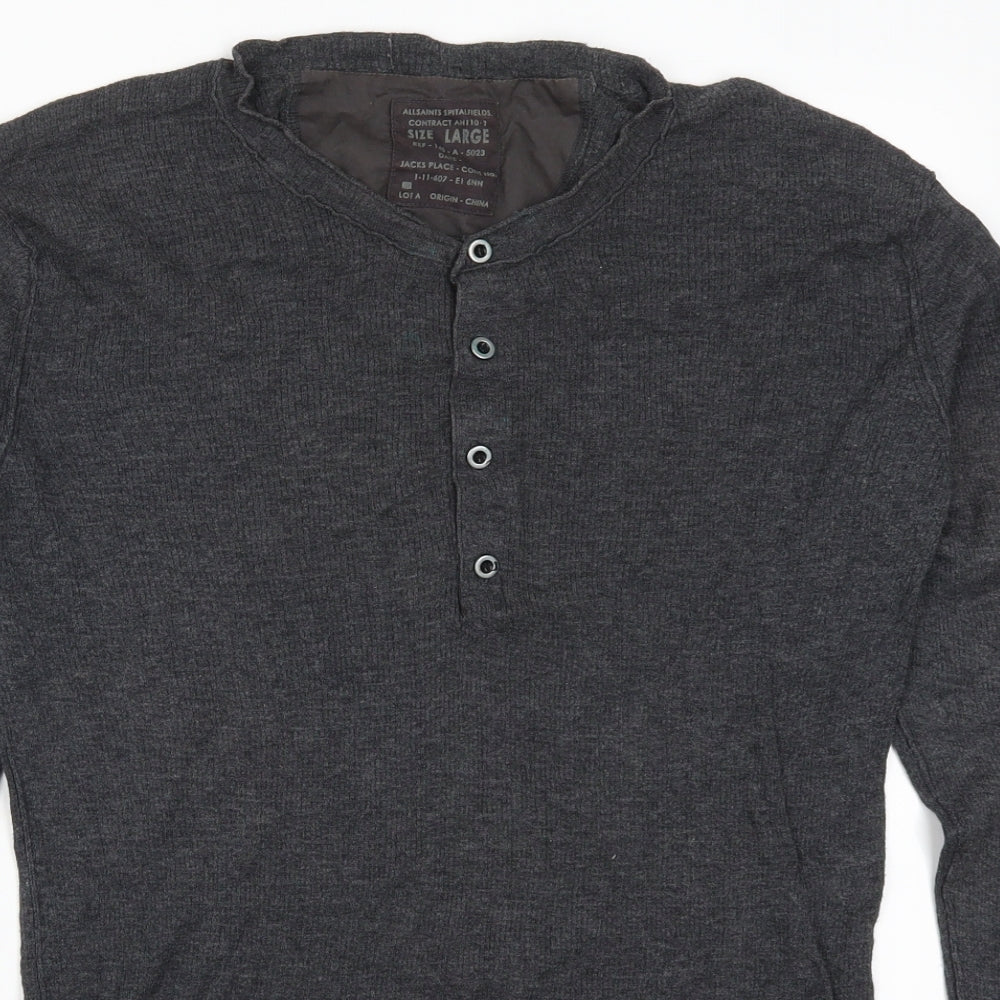 AllSaints Mens Grey    T-Shirt Size L