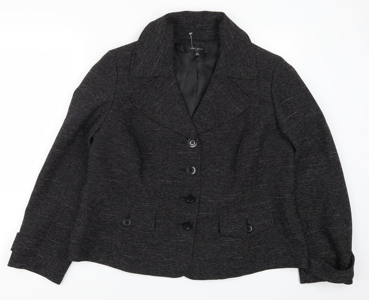 Nine West Womens Grey  Rayon Jacket Suit Jacket Size 14