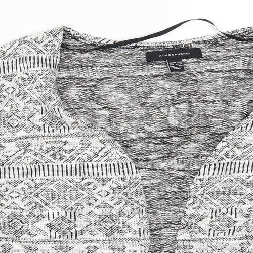 Atmosphere Womens Grey Geometric  Cardigan Jumper Size 10